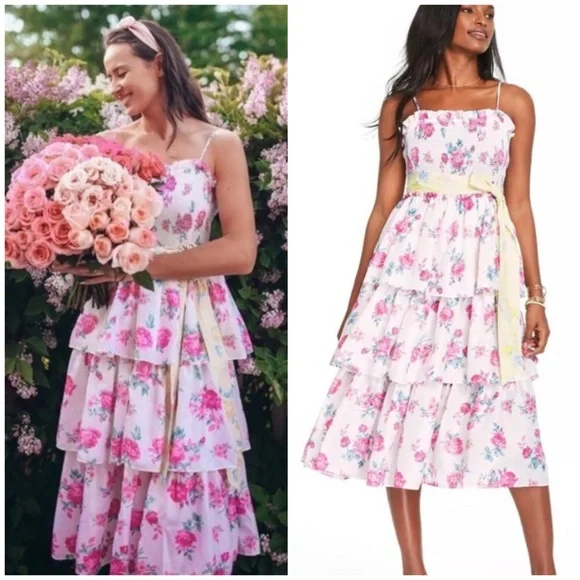 LoveShackFancy Target NWOT Elise Smocked Tiered - Picture 1 of 12